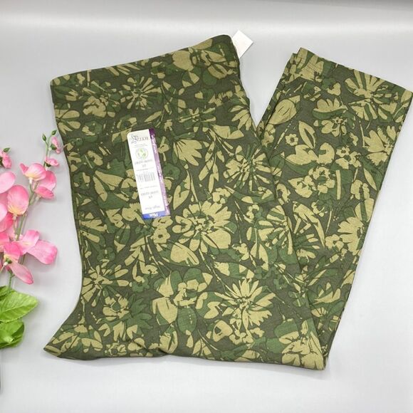 Terra & Sky Pants - Women’s High Rise Camo Print Capri Leggings Pants Size 2X